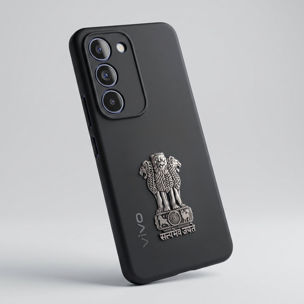 Vivo Y200e 5G Compatible Satyamev Jayate 3D Metal Emblem Sticker