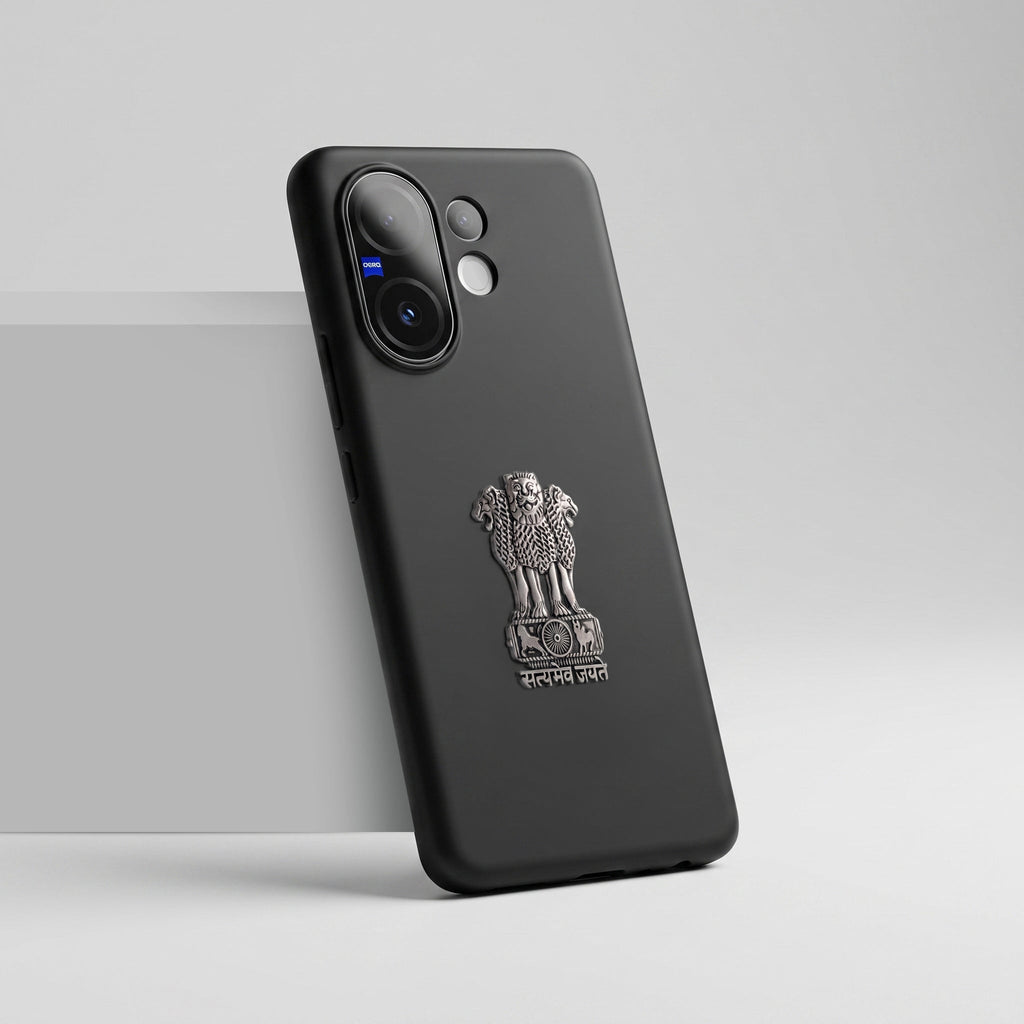 Vivo V60 5G Compatible Satyamev Jayate 3D Metal Emblem Sticker