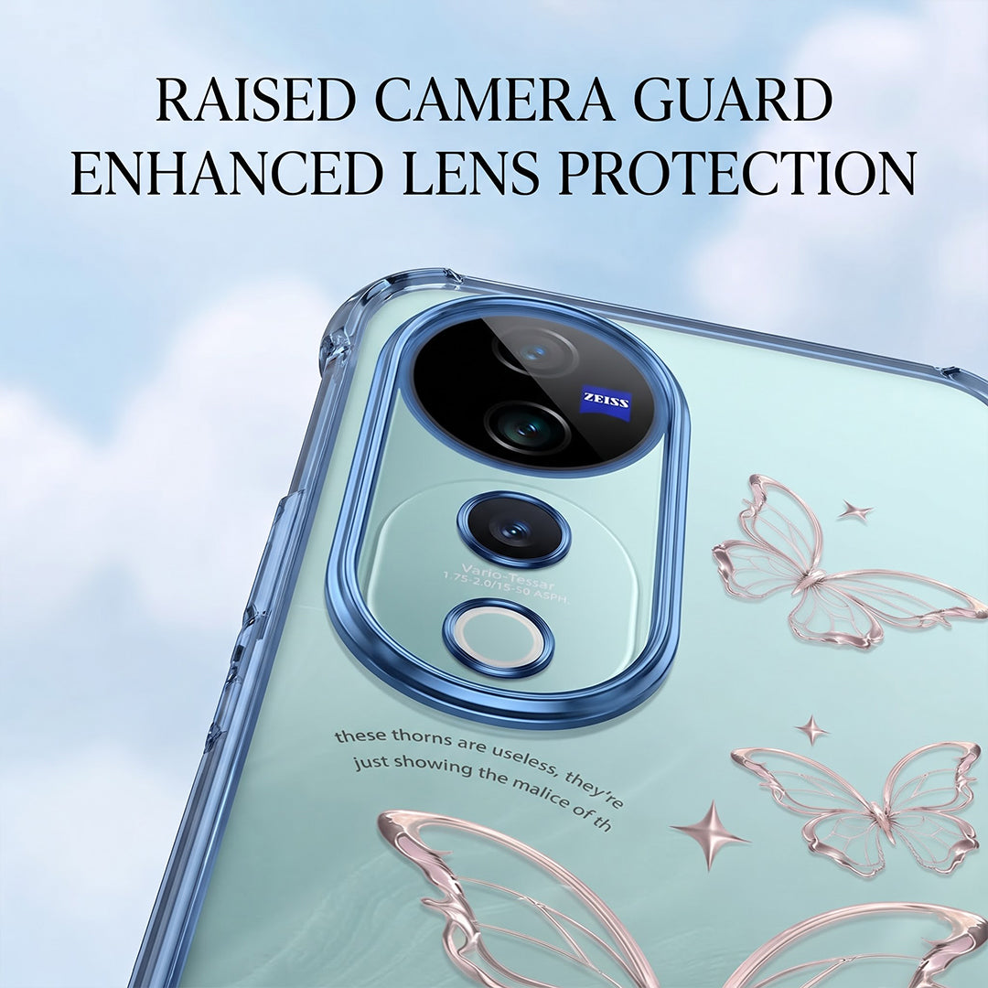 Vivo V40 Pro 5G Transparent Butterfly Anti-Yellow Airbag Cover