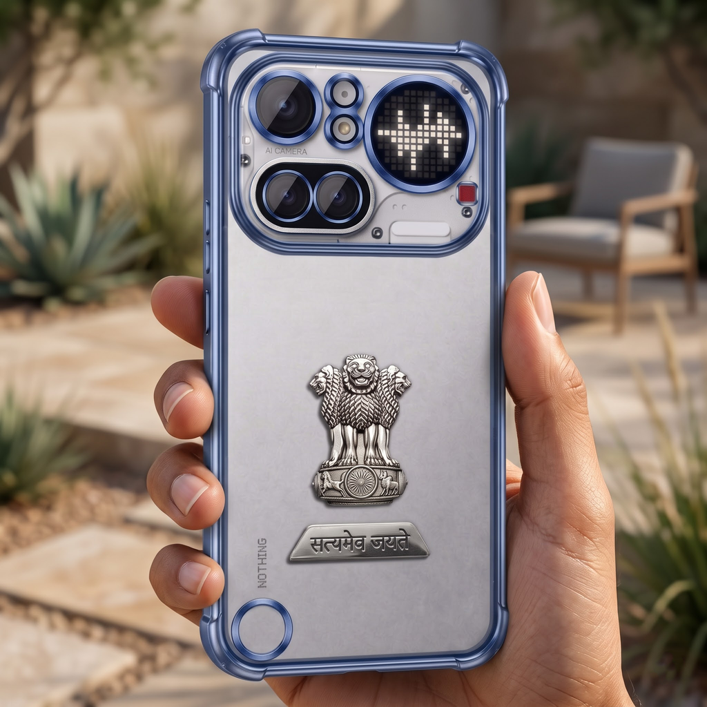 Nothing Phone 4a Pro 5G Satyamev Jayate 2-in-1 Emblem Transparent Shockproof Airbag Case