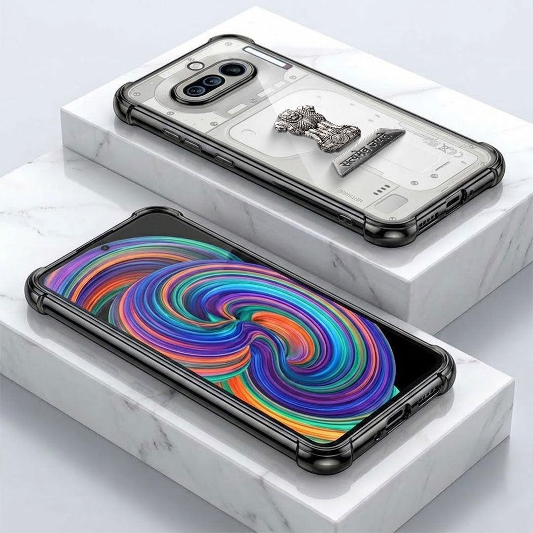 Nothing Phone 4a 5G Satyamev Jayate 2-in-1 Emblem Transparent Shockproof Airbag Case