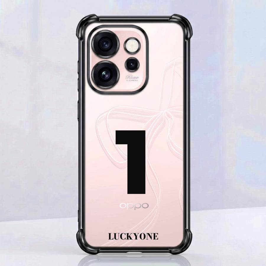 Oppo Reno 15 Pro Mini 5G Lucky Number Clear Phone Case Bold Design with Protective Bumper