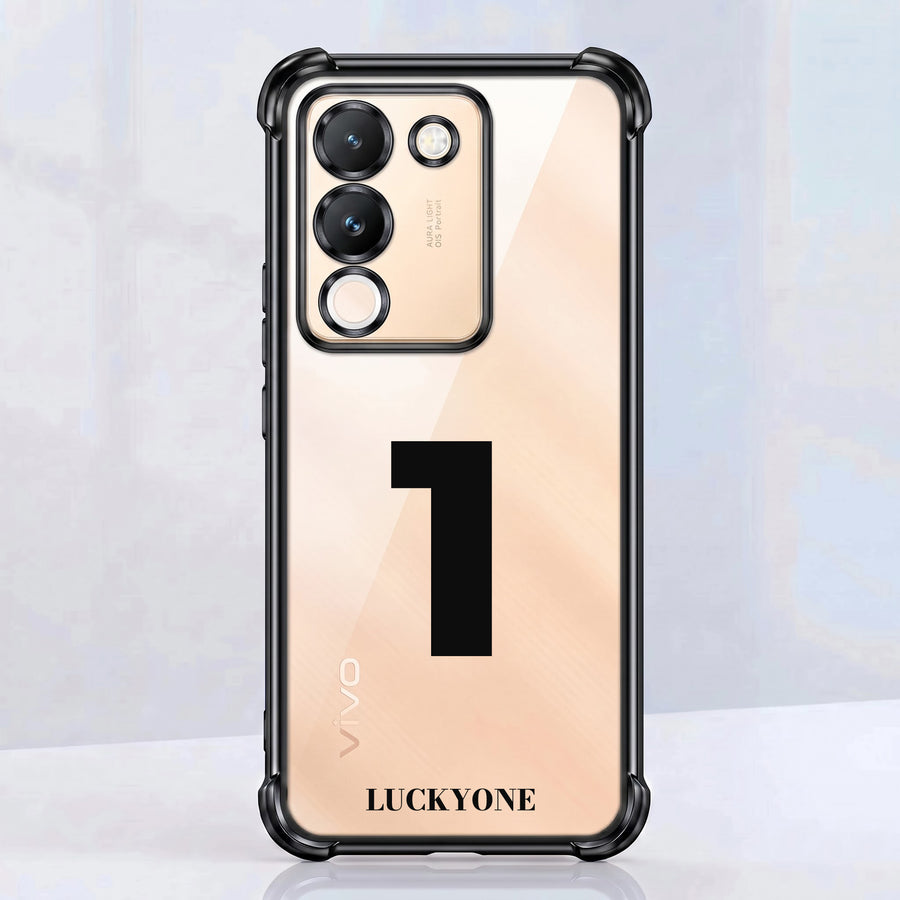 Vivo Y200 5G Lucky Number Clear Phone Case Bold Design with Protective Bumper