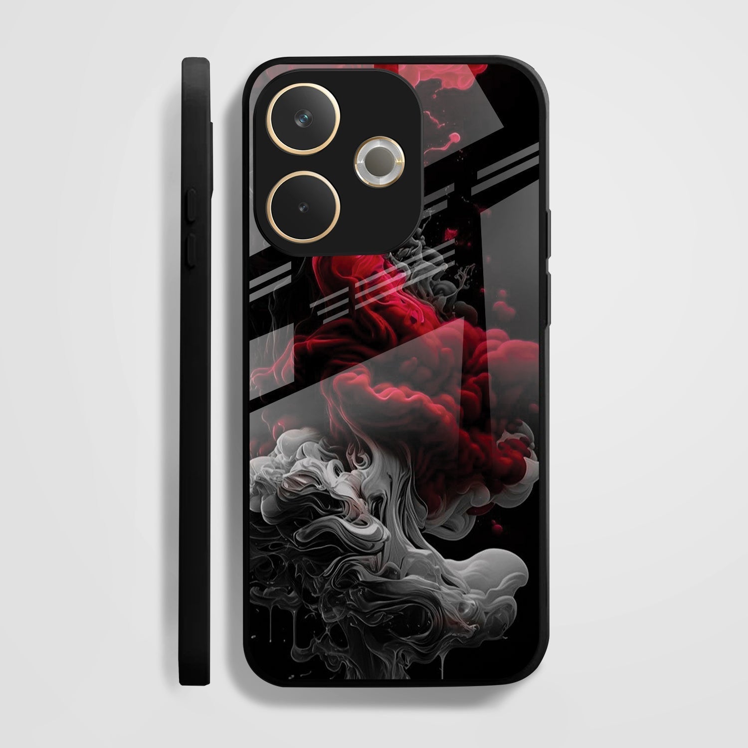 Oppo A5 Pro 5G Premium Acrylic Shockproof Glass Back Case (Infernal Drift)