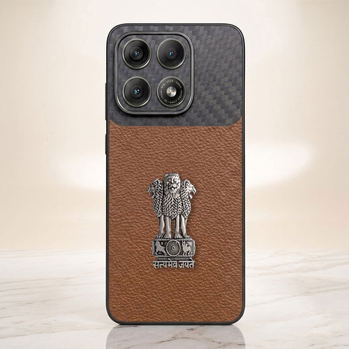 Motorola Edge 70 Pro 5g Satyamev Jayate Carbon Fiber Leather Hybrid Phone Case