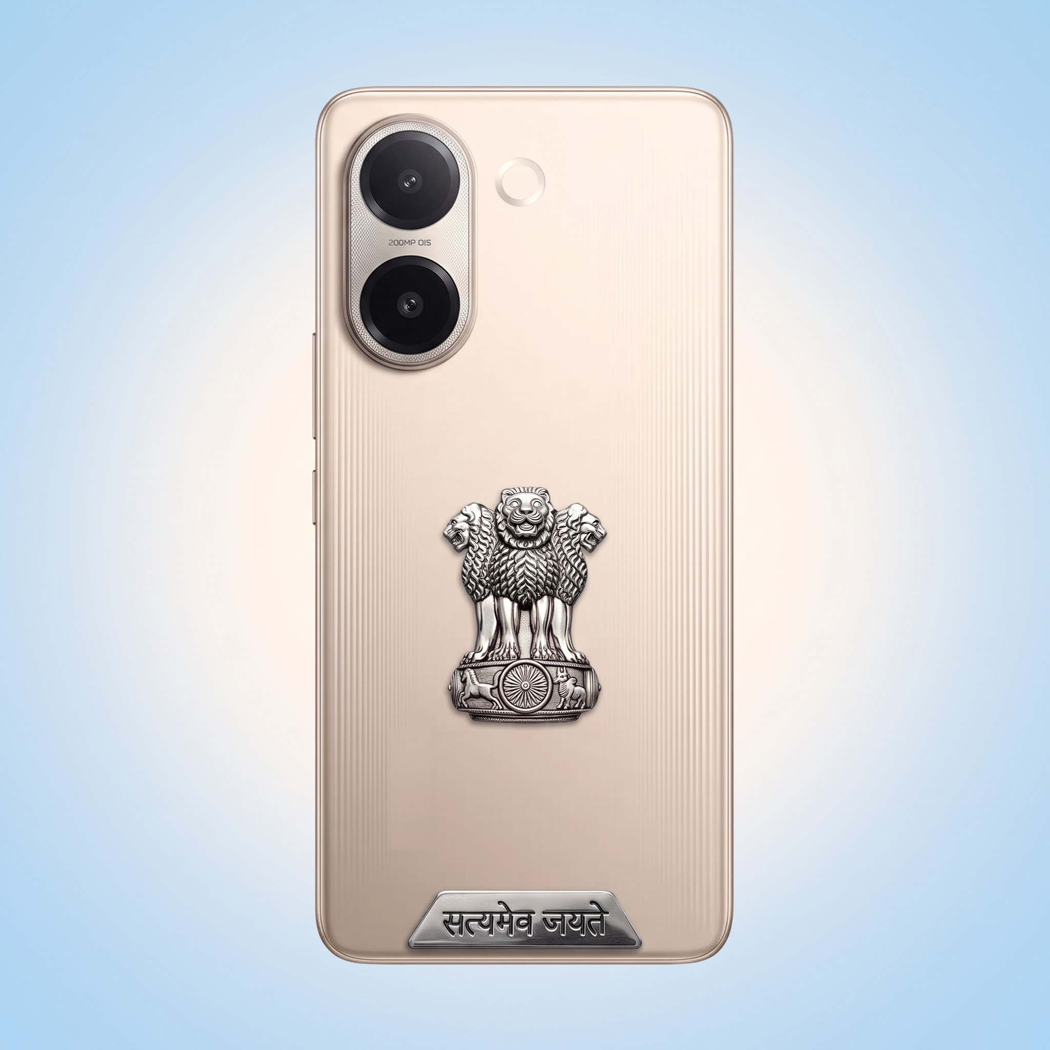 Vivo V60e 5G Compatible Satyamev Jayate 3D Metal Emblem Sticker