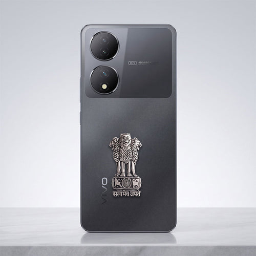 Vivo Y100 5G Compatible Satyamev Jayate 3D Metal Emblem Sticker