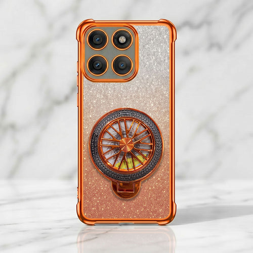 Motorola Edge 60 Pro 5G Stress Buster Wheel Rotating Shimmer Airbag Cosmic Orange Case