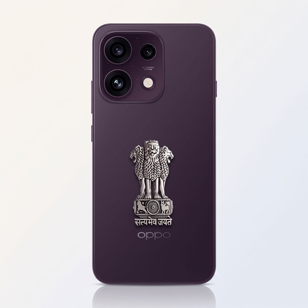 Oppo Reno 16c 5G Compatible Satyamev Jayate 3D Metal Emblem Sticker
