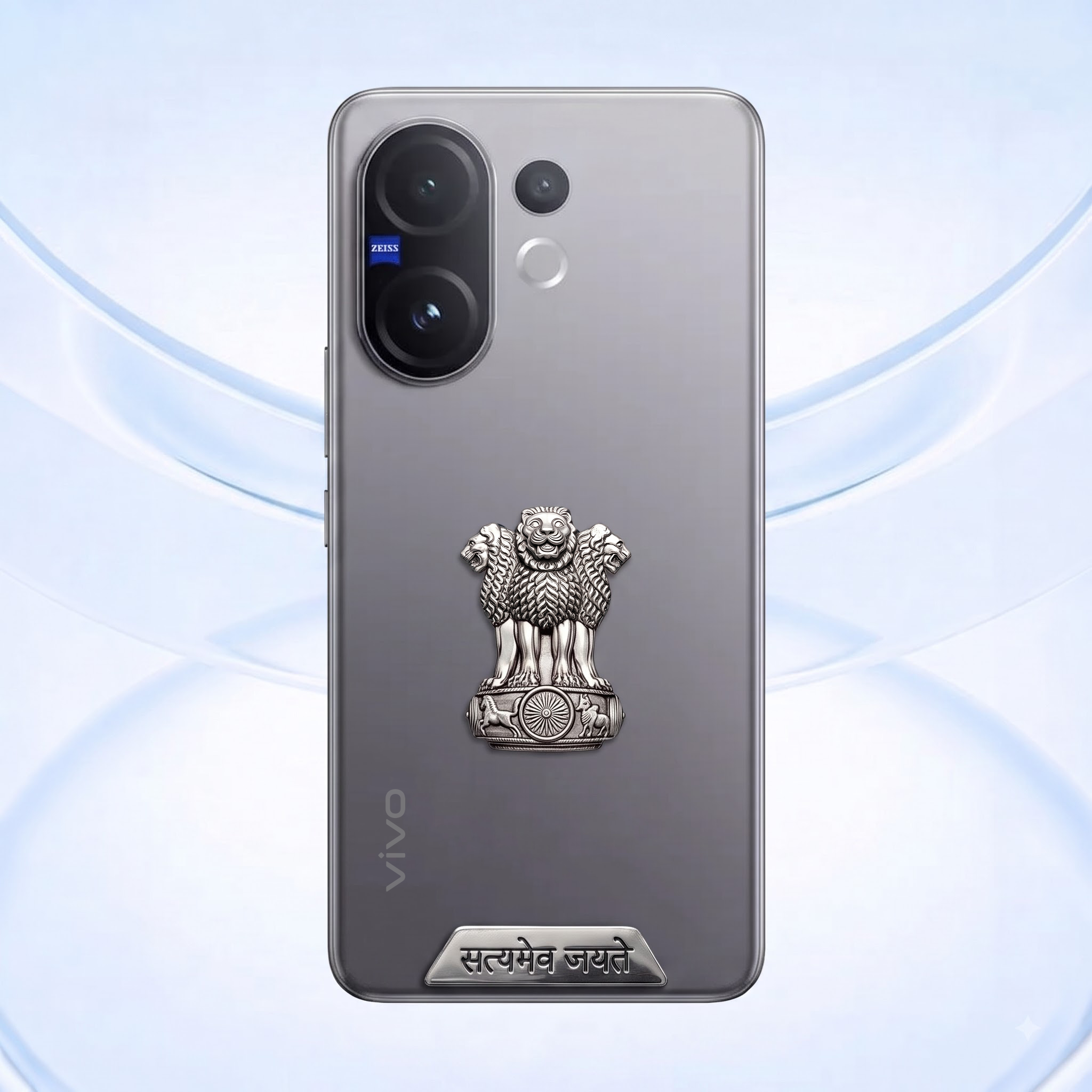 Vivo V60 5G Compatible Satyamev Jayate 3D Metal Emblem Sticker