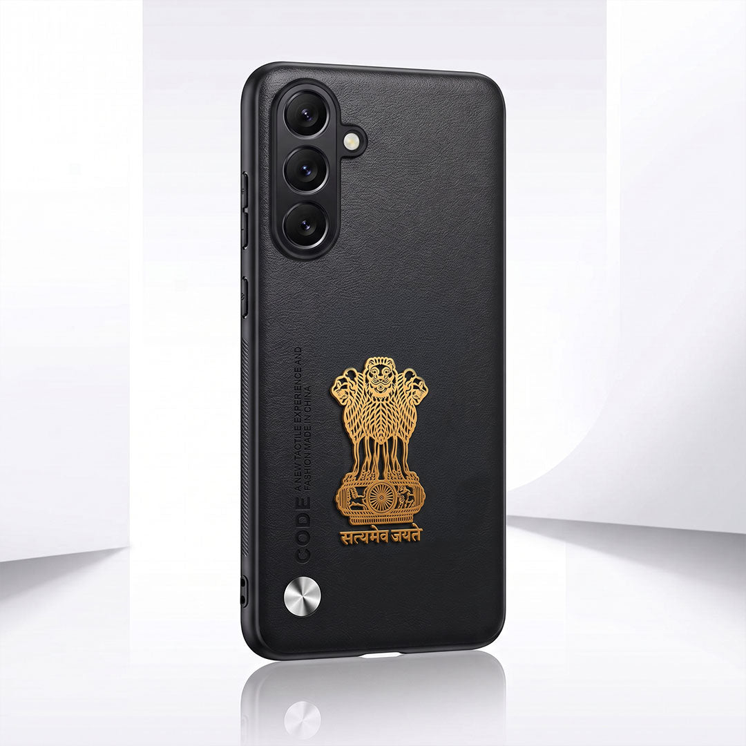 Samsung Galaxy A35 5G Satyamev Jayate Vegan Leather Back Case