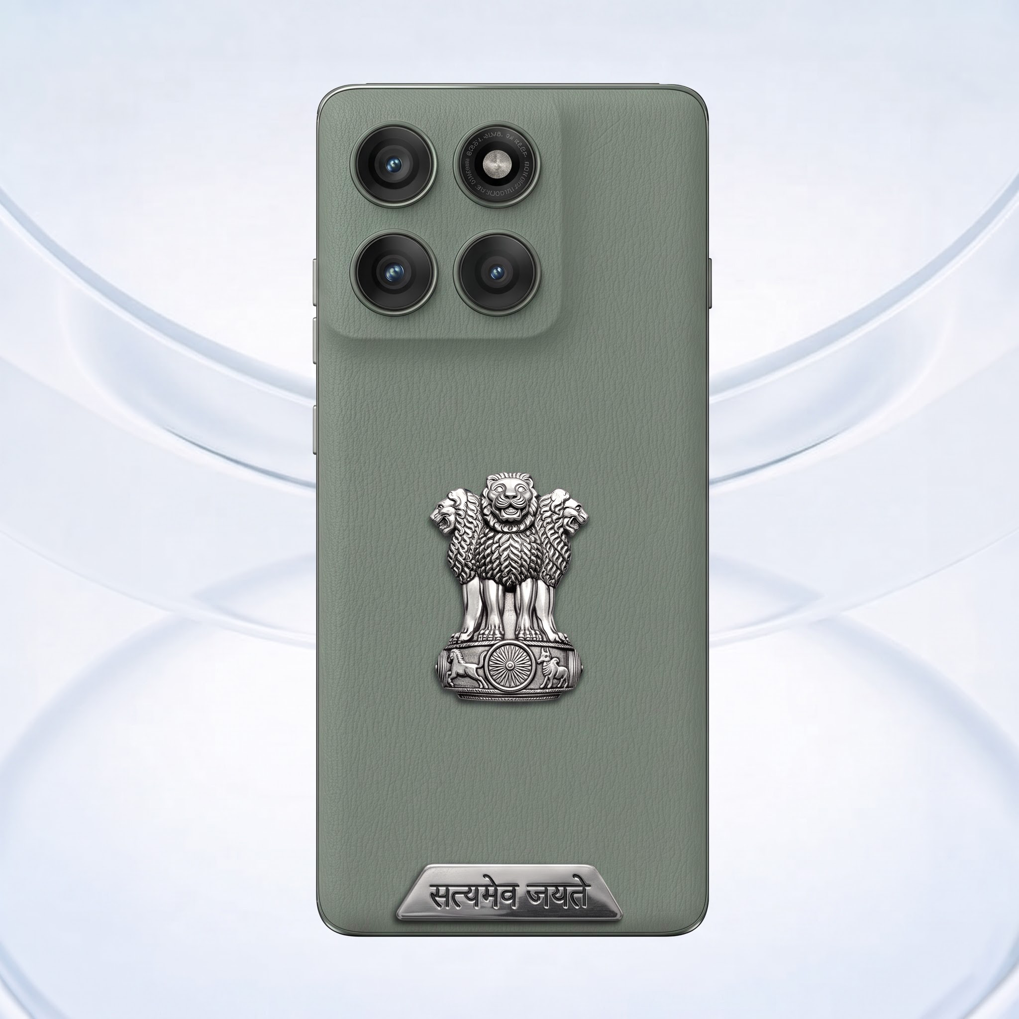 Motorola Edge 60 Pro 5G Compatible Satyamev Jayate 3D Metal Emblem Sticker