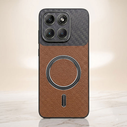 Motorola Edge 60 Pro 5G Carbon Fiber Leather Hybrid MagSafe Magnetic Case