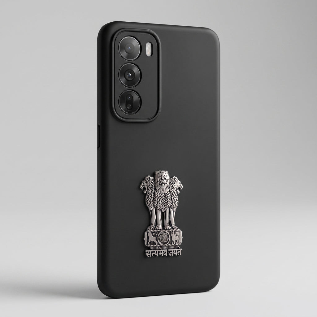Oppo Reno 12 5G Compatible Satyamev Jayate 3D Metal Emblem Sticker