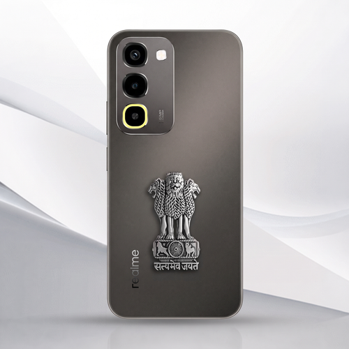 Realme P4R 5G Compatible Satyamev Jayate 3D Metal Emblem Sticker
