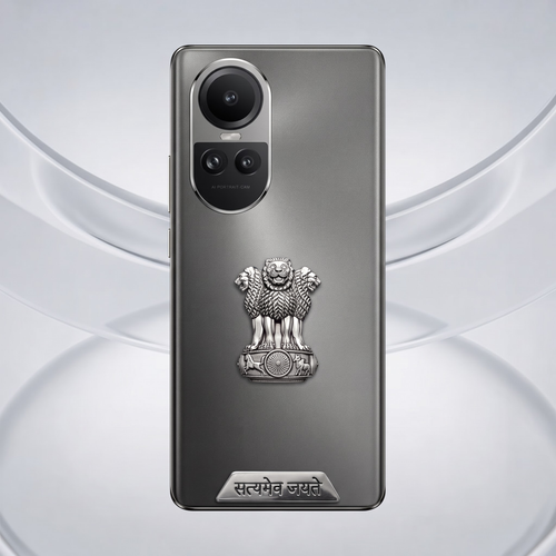 Oppo Reno 10 5G Compatible Satyamev Jayate 3D Metal Emblem Sticker
