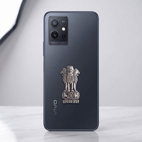 Vivo Y75 5G Compatible Satyamev Jayate 3D Metal Emblem Sticker
