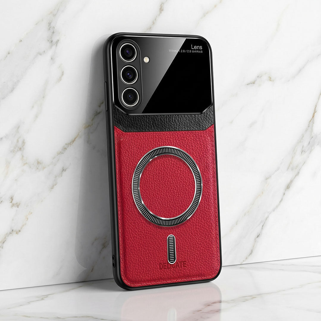 Samsung Galaxy A56 5G Premium Magsafe Magnetic Leather Lens Protective Case