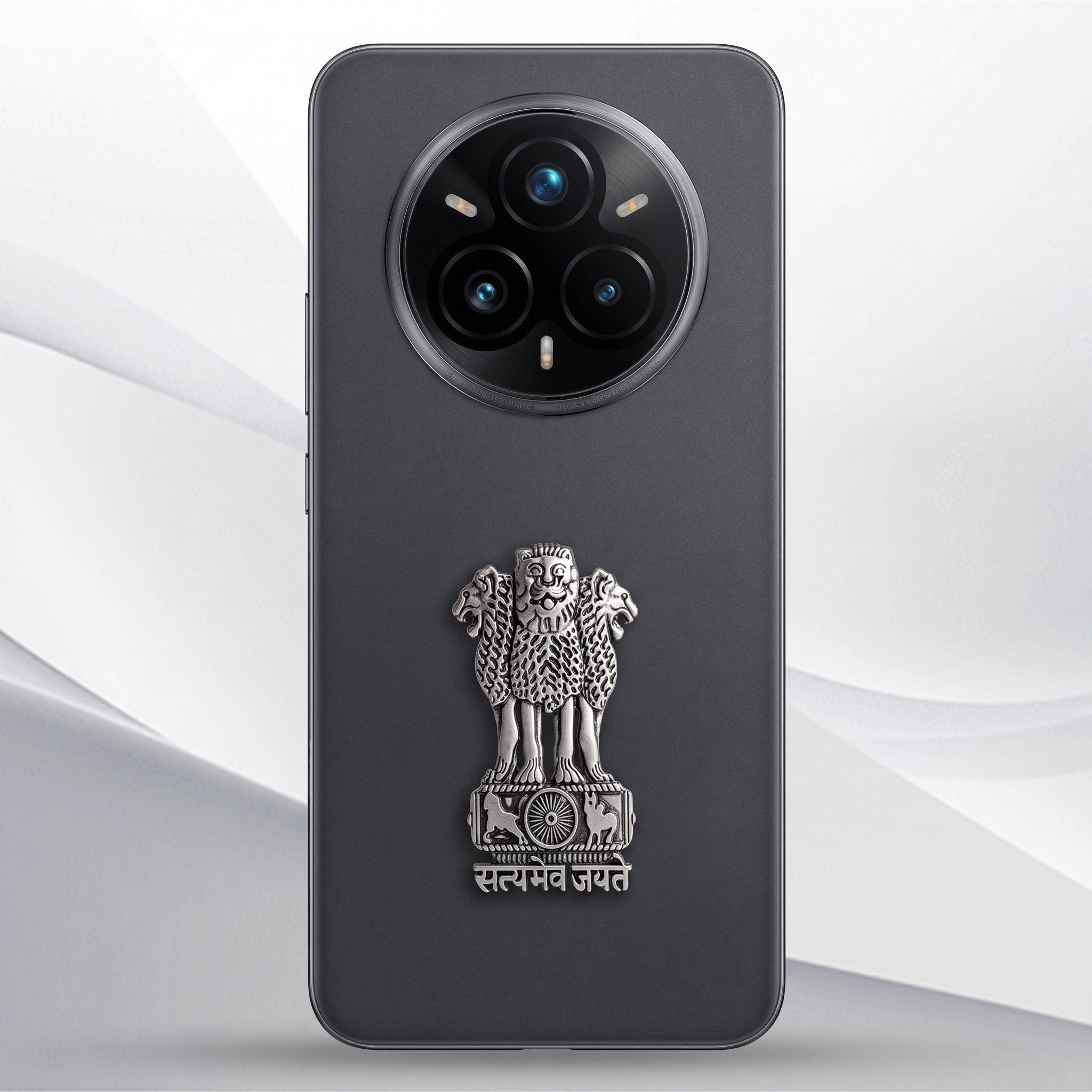 Realme 14 Pro+ 5G Compatible Satyamev Jayate 3D Metal Emblem Sticker