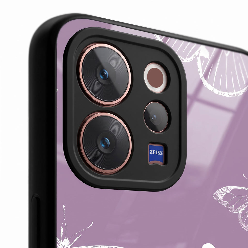 Vivo V70 5G Lavender Butterfly Floral Printed Back Cover