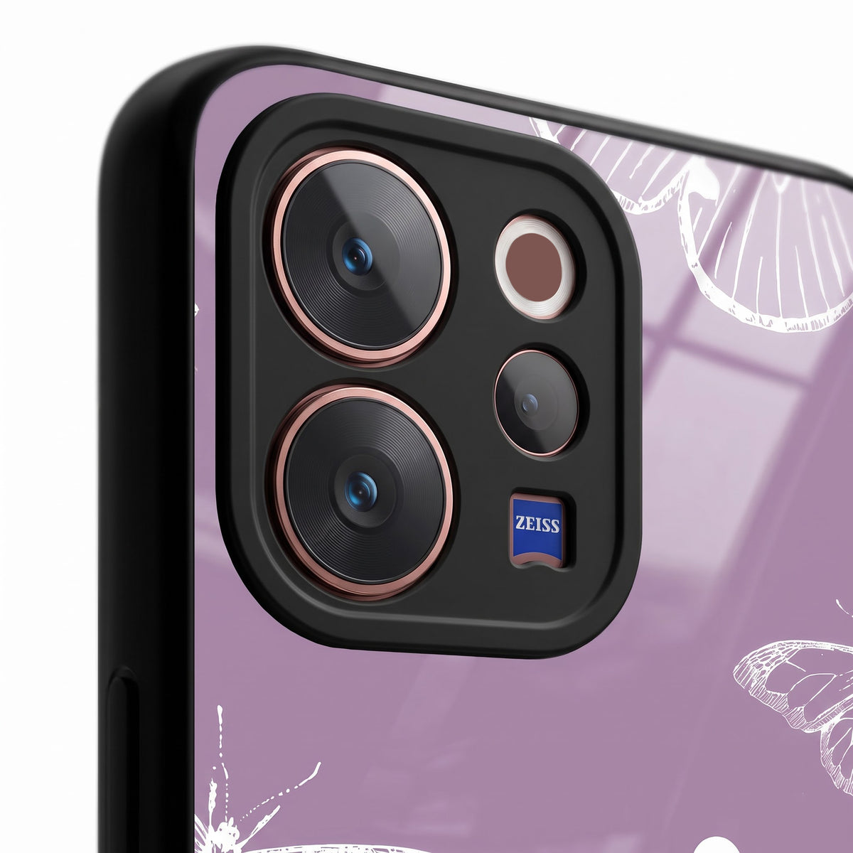 Vivo V70 5G Lavender Butterfly Floral Printed Back Cover