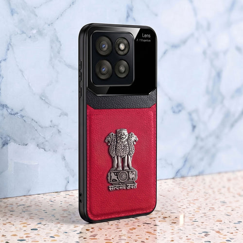 Motorola Edge 60 Fusion 5G Satyamev Jayate 3D Metal Leather Back Case
