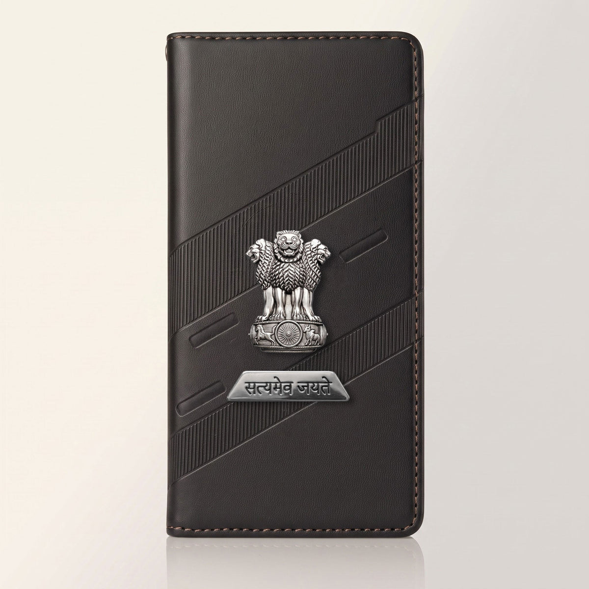 Samsung Galaxy A36 5G Metal Satyamev Jayate 2-in-1 Emblem Magnetic Flip Wallet Case