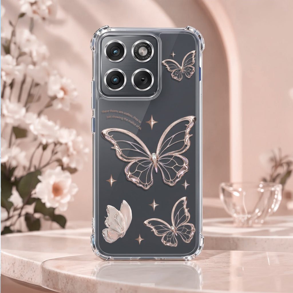 Motorola Edge 70 5G Transparent Butterfly Anti-Yellow Airbag Cover