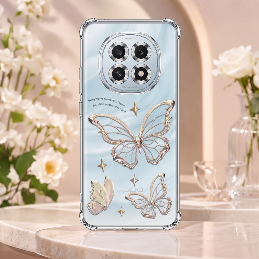 Oppo F29 5G Transparent Butterfly Anti-Yellow Airbag Cover
