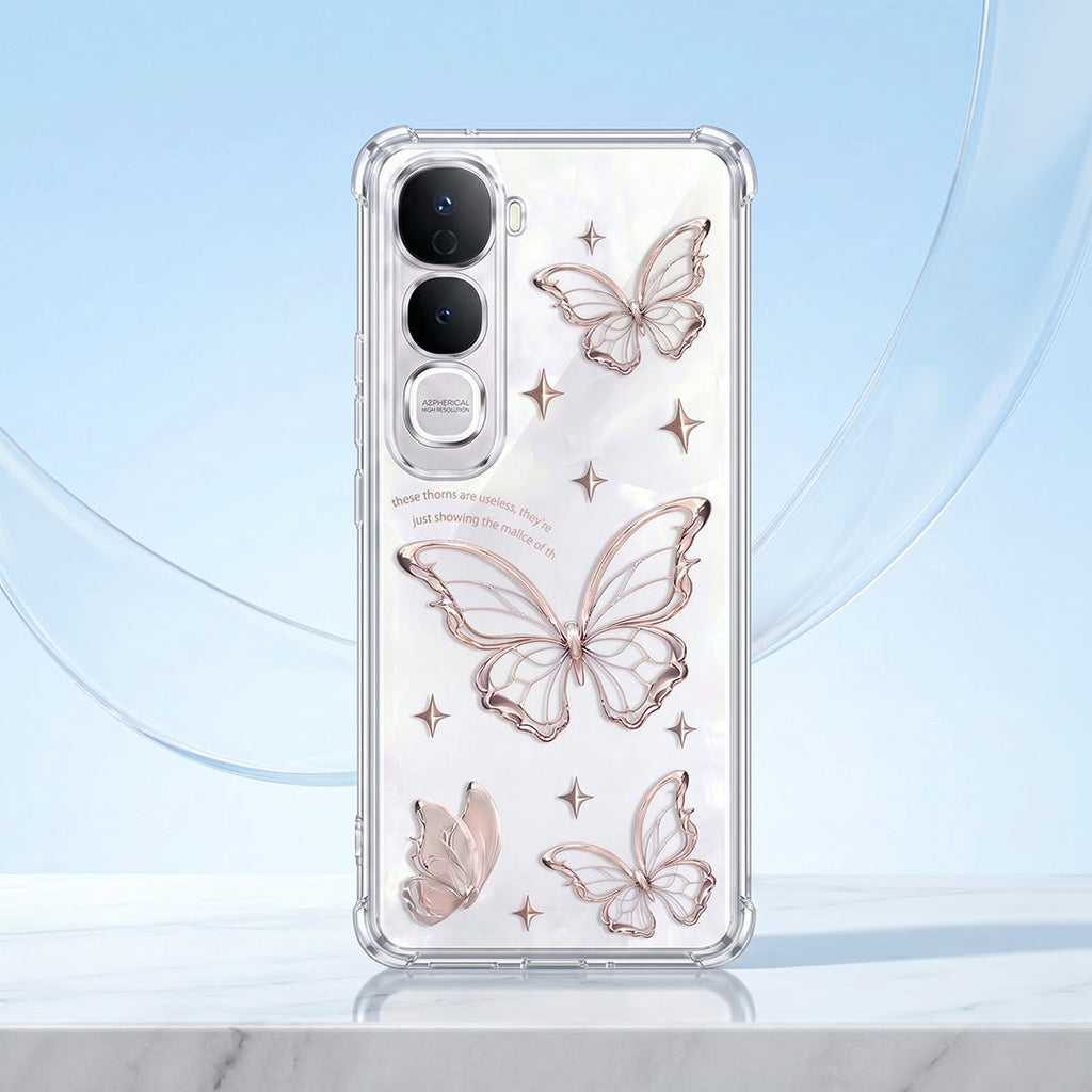 Vivo Y400 Pro 5G Transparent Butterfly Anti-Yellow Airbag Cover