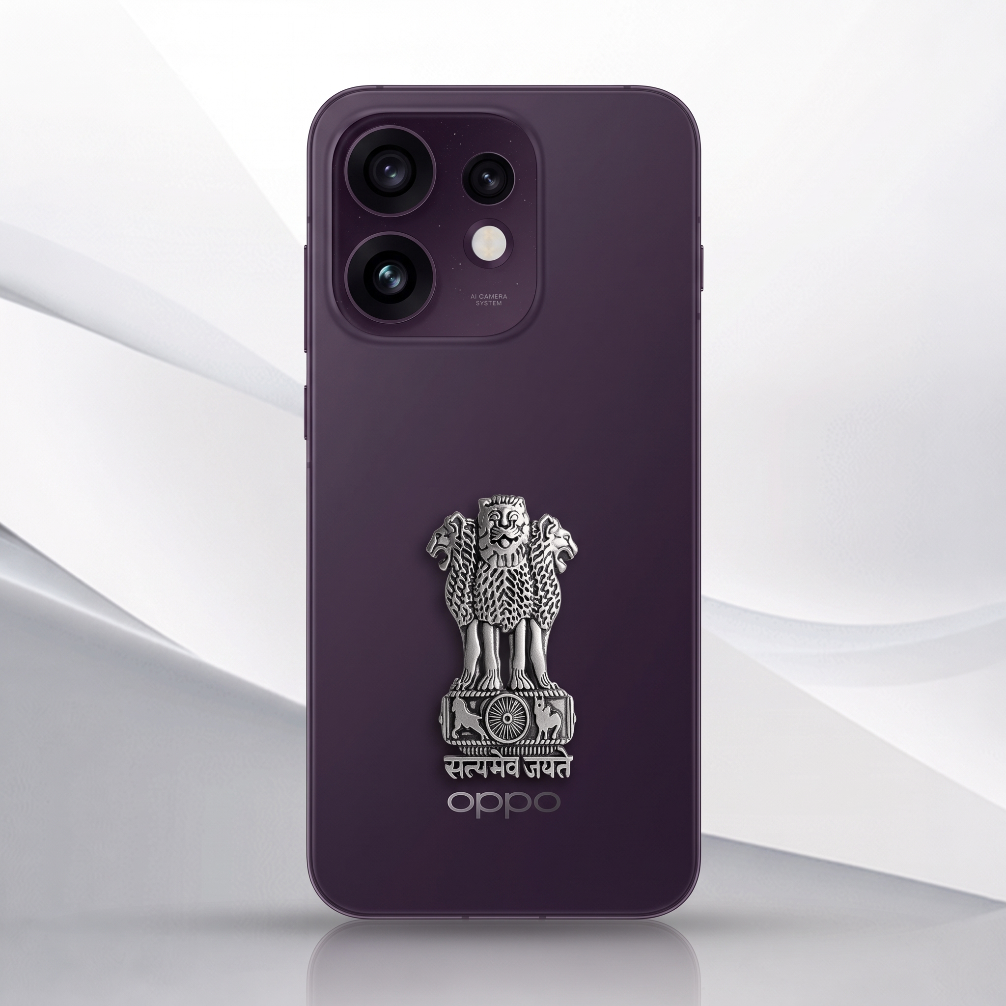 Oppo Reno 16 5G Compatible Satyamev Jayate 3D Metal Emblem Sticker
