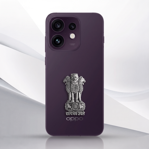 Oppo Reno 16 5G Compatible Satyamev Jayate 3D Metal Emblem Sticker