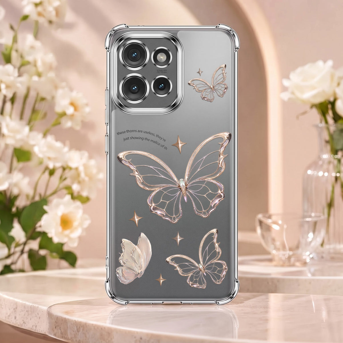 Motorola Edge 50 5G Transparent Butterfly Anti-Yellow Airbag Cover