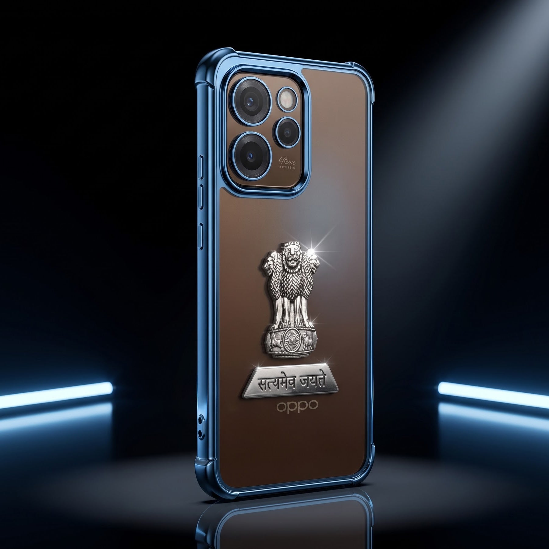 Oppo Reno 15 Pro Mini 5G Satyamev Jayate 2-in-1 Emblem Transparent Shockproof Airbag Case