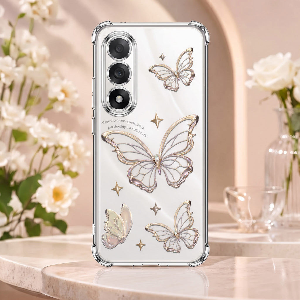 Oneplus Nord 5 5G Transparent Butterfly Anti-Yellow Airbag Cover