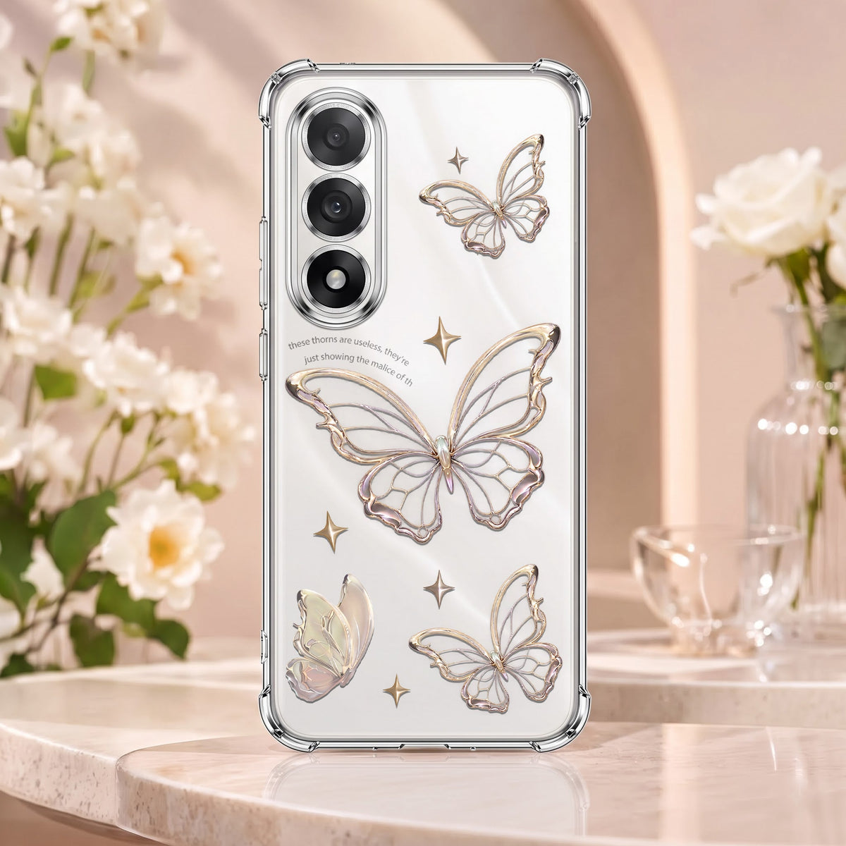 Oneplus Nord 5 5G Transparent Butterfly Anti-Yellow Airbag Cover