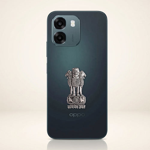 Oppo A6 5G Compatible Satyamev Jayate 3D Metal Emblem Sticker