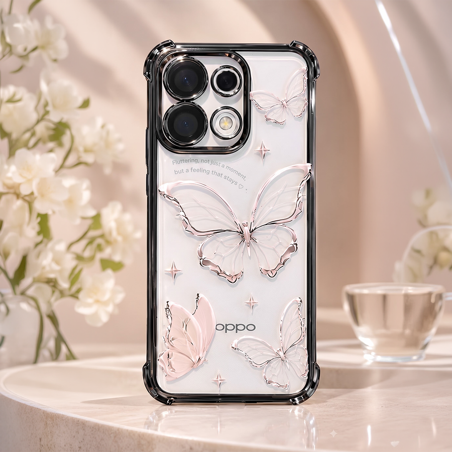 Oppo Reno 16 5G Transparent Butterfly Anti-Yellow Airbag Cover