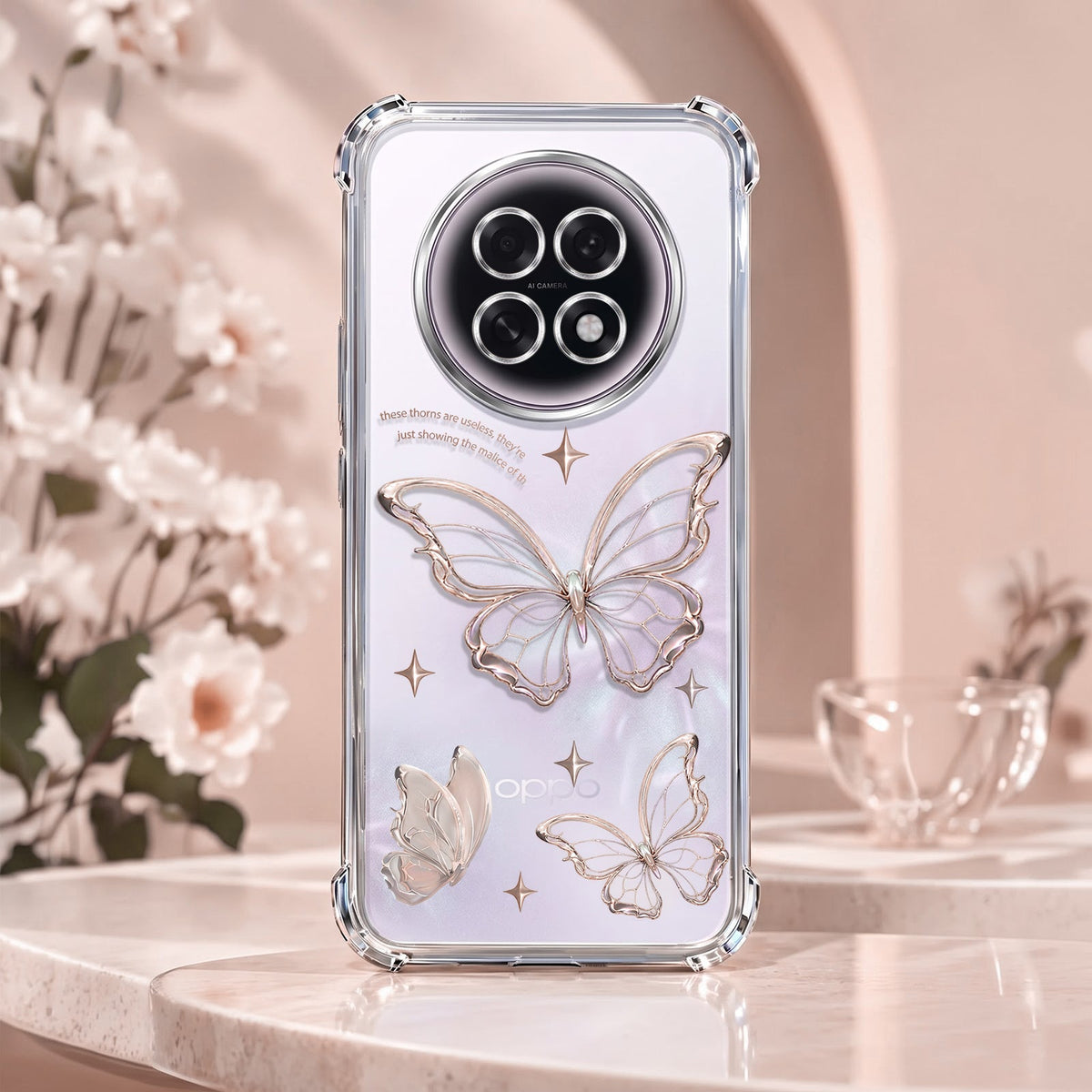 Oppo F31 Pro+ 5G Transparent Butterfly Anti-Yellow Airbag Cover