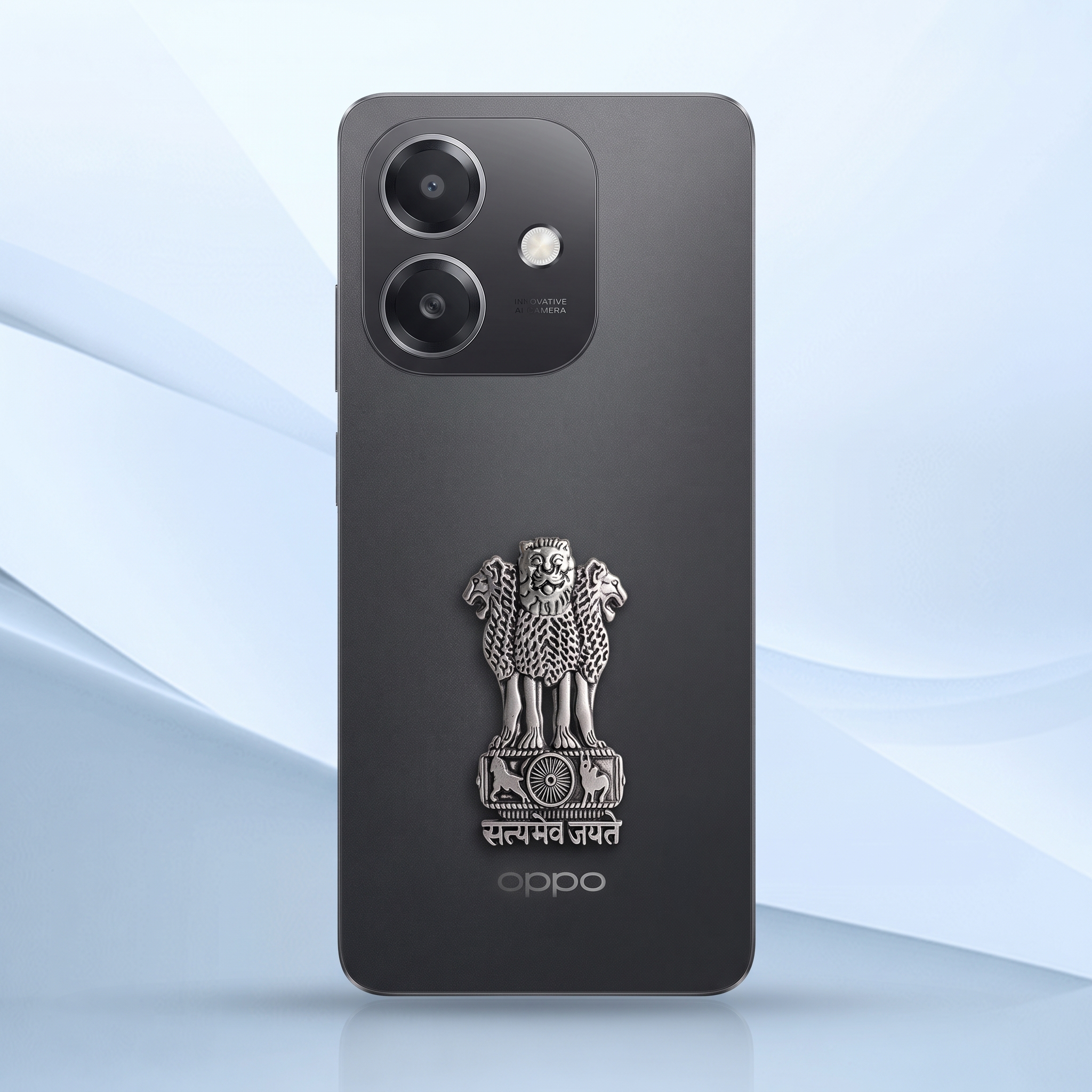 Oppo A3x 5G Compatible Satyamev Jayate 3D Metal Emblem Sticker