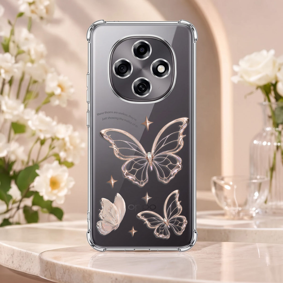 Oppo F31 Pro 5G Transparent Butterfly Anti-Yellow Airbag Cover