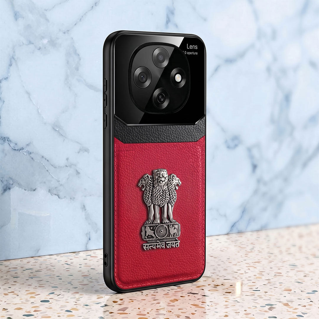 Oppo F31 Pro 5G Satyamev Jayate 3D Metal Leather Back Case