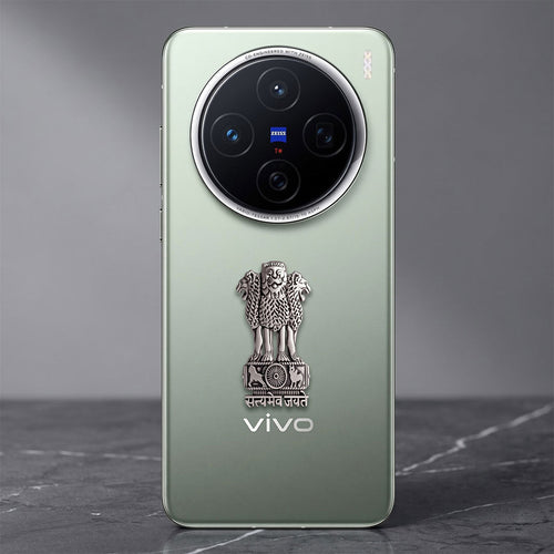 Vivo X100 5G Compatible Satyamev Jayate 3D Metal Emblem Sticker