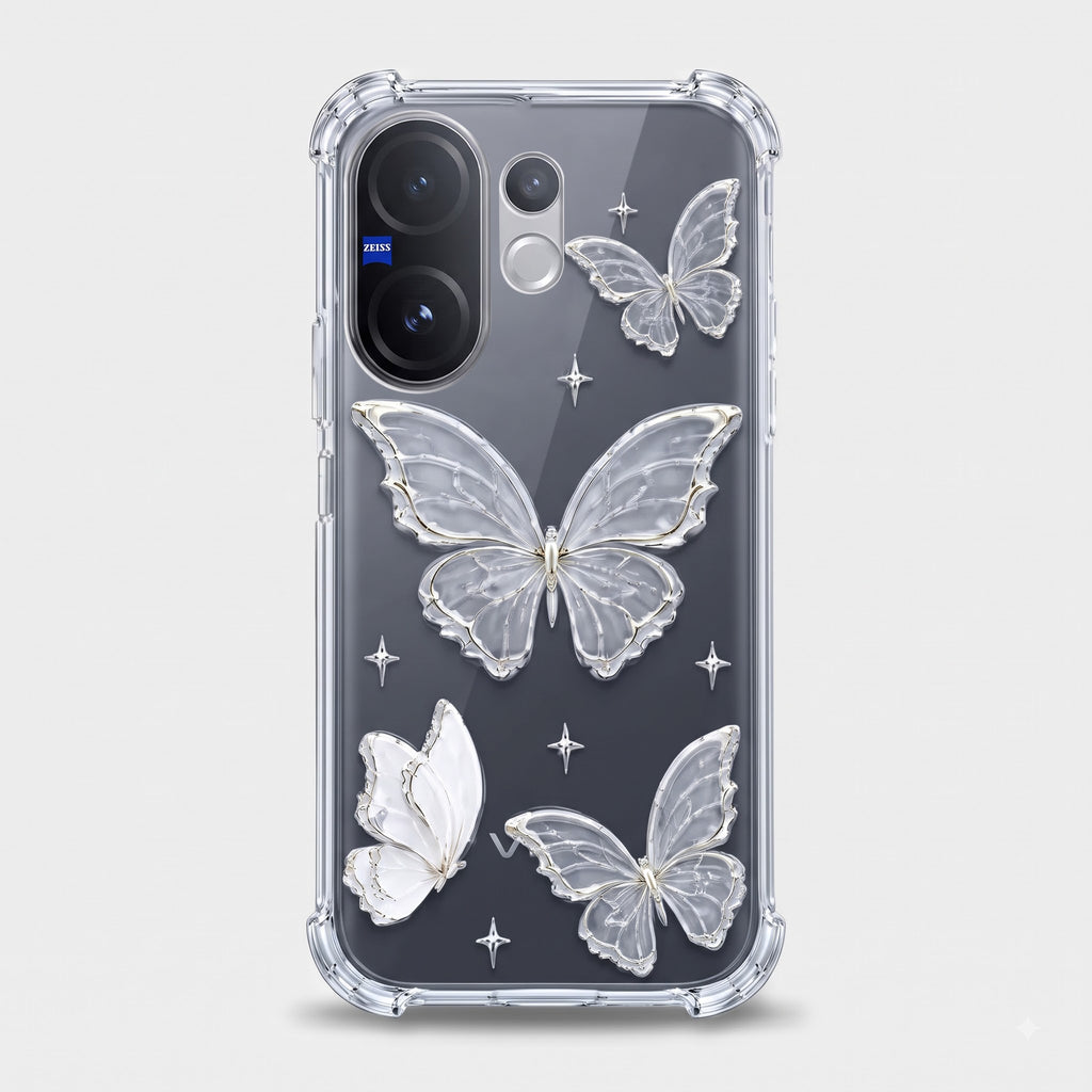 Vivo V60 5G Transparent Butterfly Airbag Cover