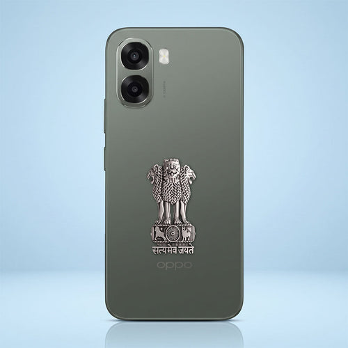 Oppo A6x 5G Compatible Satyamev Jayate 3D Metal Emblem Sticker