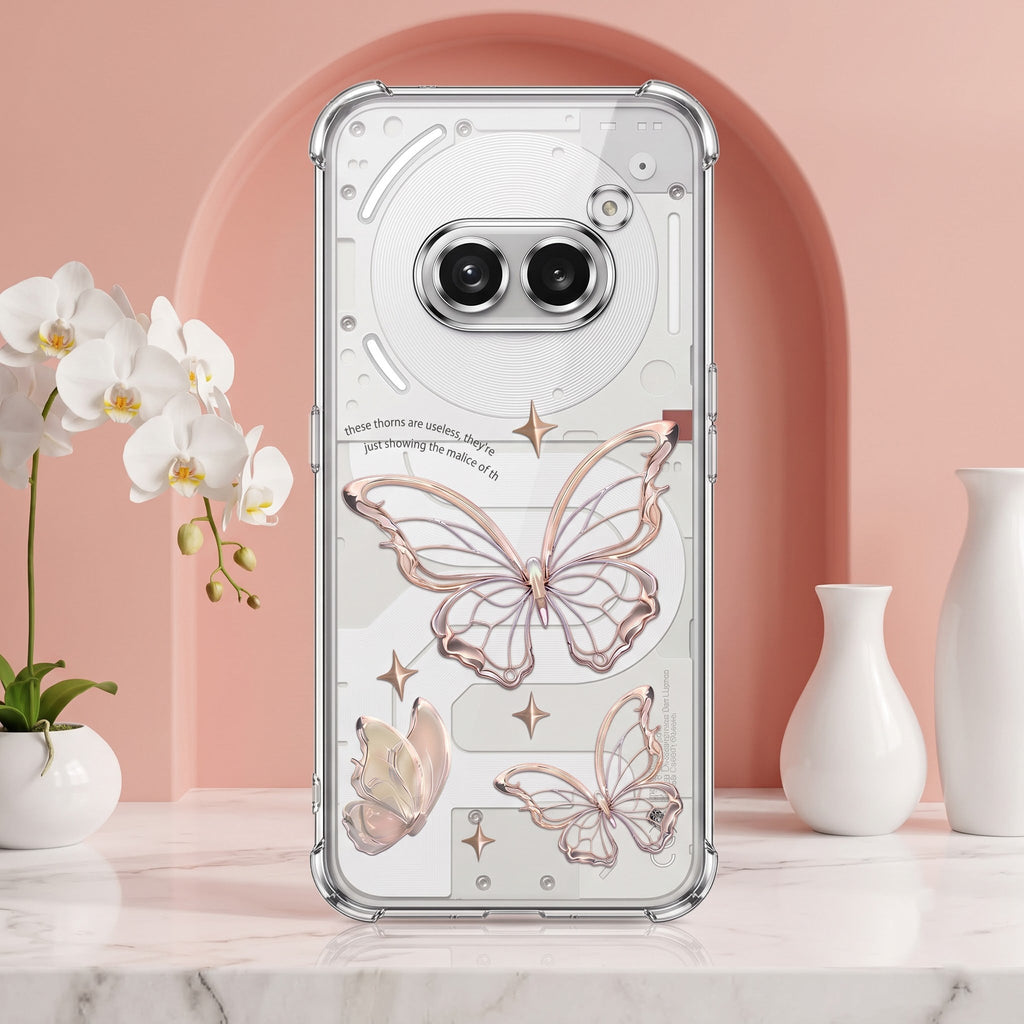 Nothing Phone 2A 5G Transparent Butterfly Anti-Yellow Airbag Cover