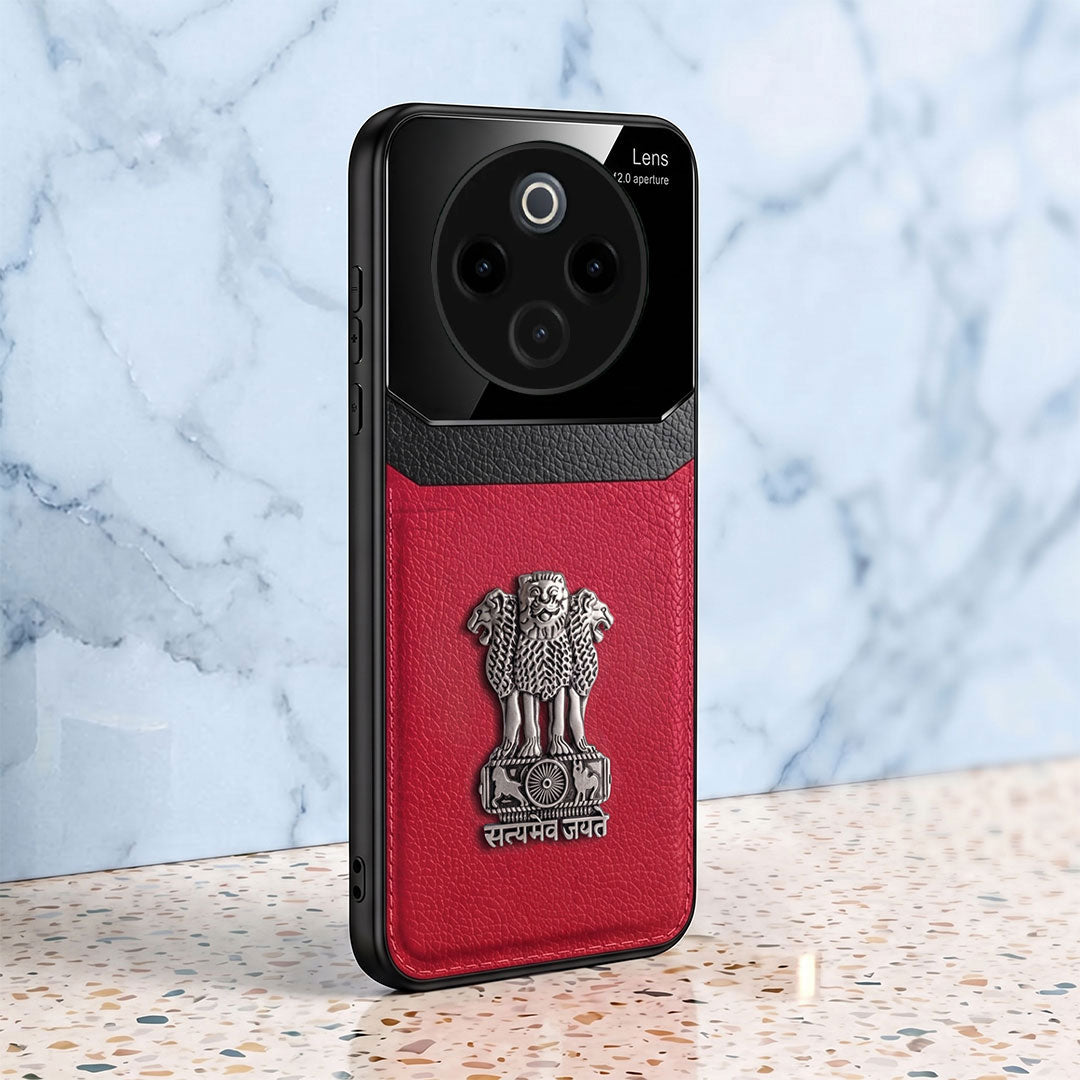 Vivo T4 5G Satyamev Jayate 3D Metal Leather Back Case