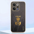 Vivo V70 5G Satyamev Jayate 3D Electroplated Frame Gold Thread Pattern Hard Back Case