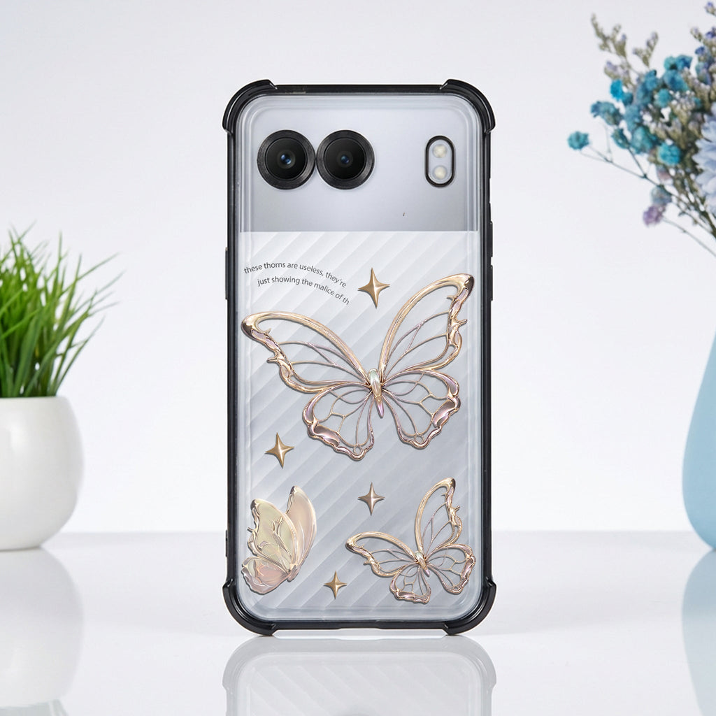 Oneplus Nord 4 5G Transparent Butterfly Anti-Yellow Airbag Cover