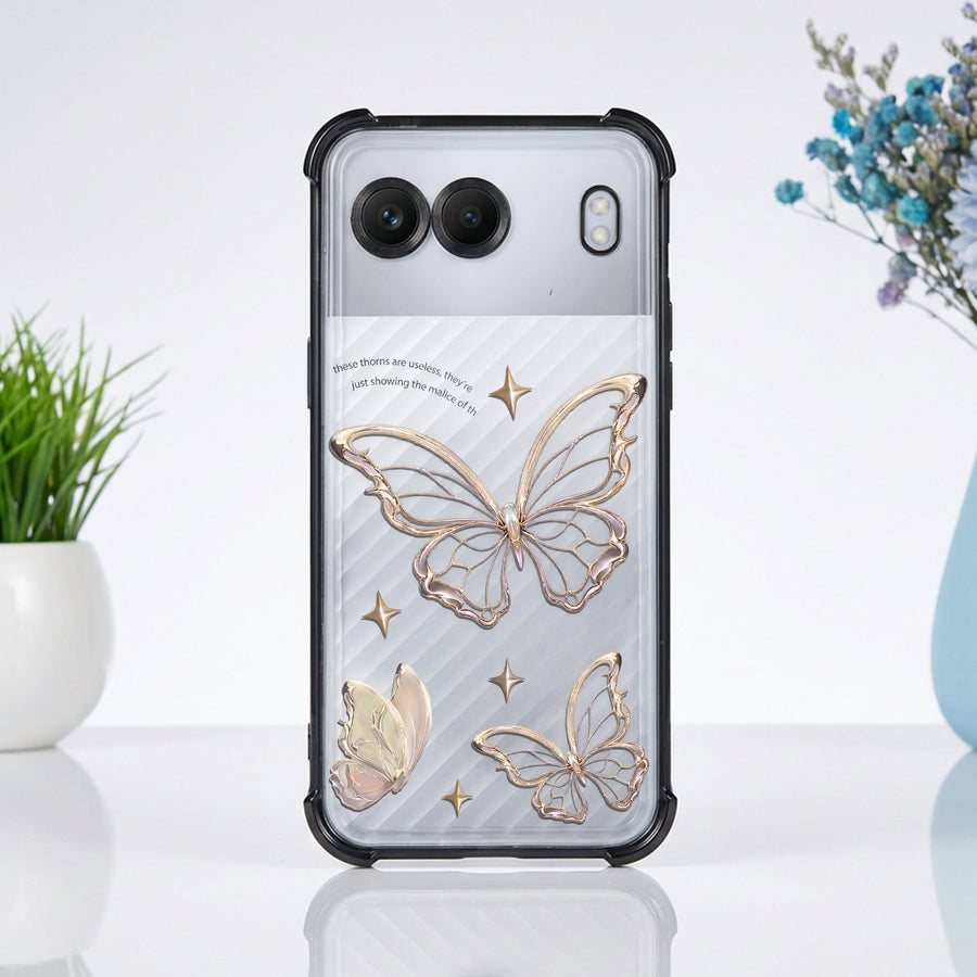 Oneplus Nord 4 5G Transparent Butterfly Anti-Yellow Airbag Cover